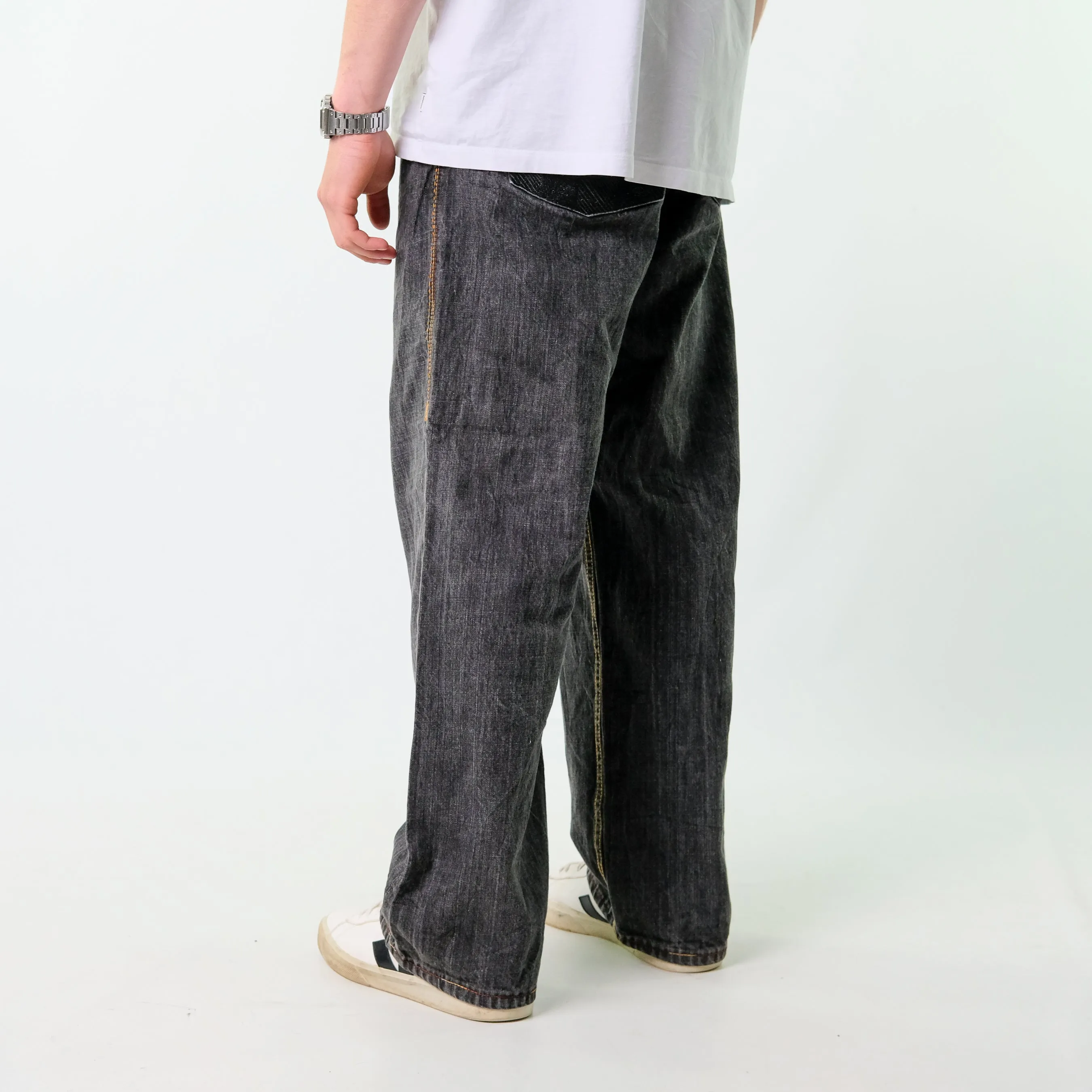 Black y2ks Rocawear Denim Hip Hop Jeans Baggy Pants (38x30)