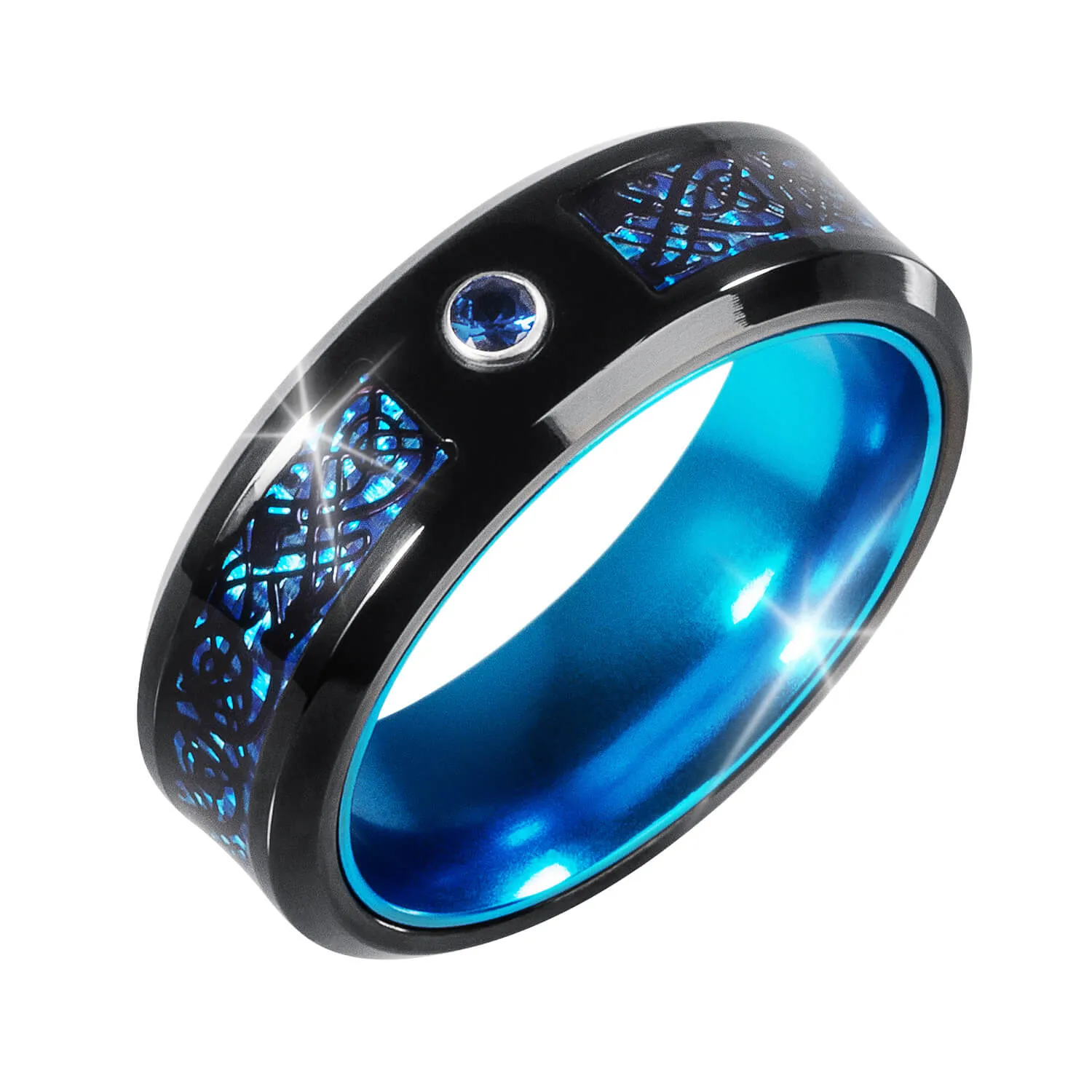 Blaze Blue Band Men Ring