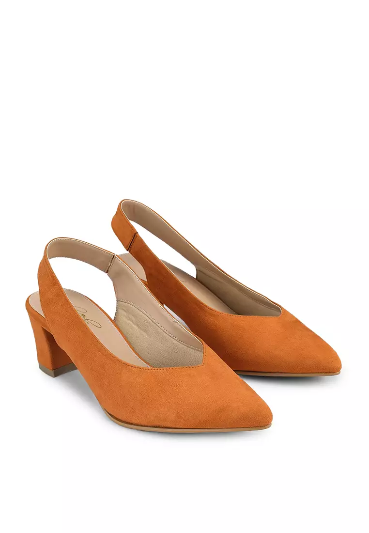 BLOWFISH MALAYSIA Ruth Orange Suede Sling Back Heels