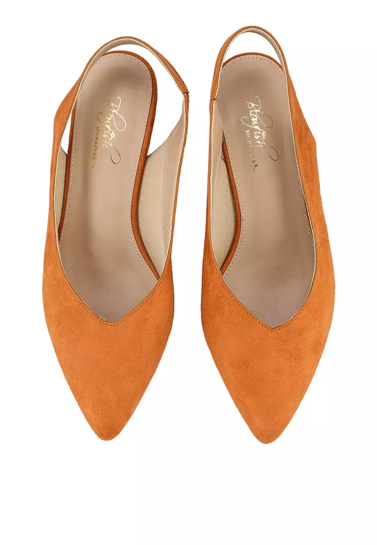 BLOWFISH MALAYSIA Ruth Orange Suede Sling Back Heels