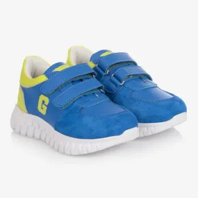 Blue Leather Velcro Trainers