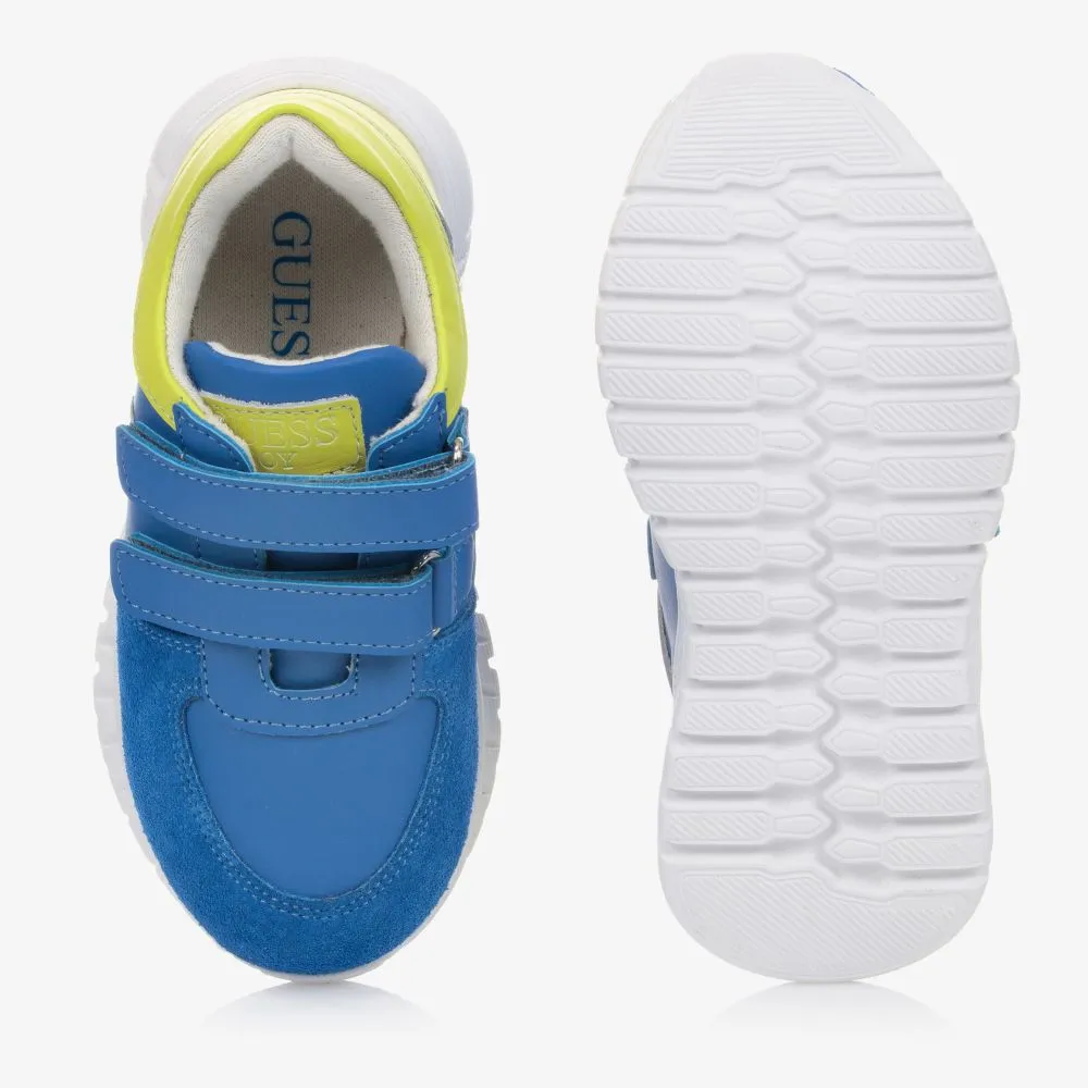 Blue Leather Velcro Trainers