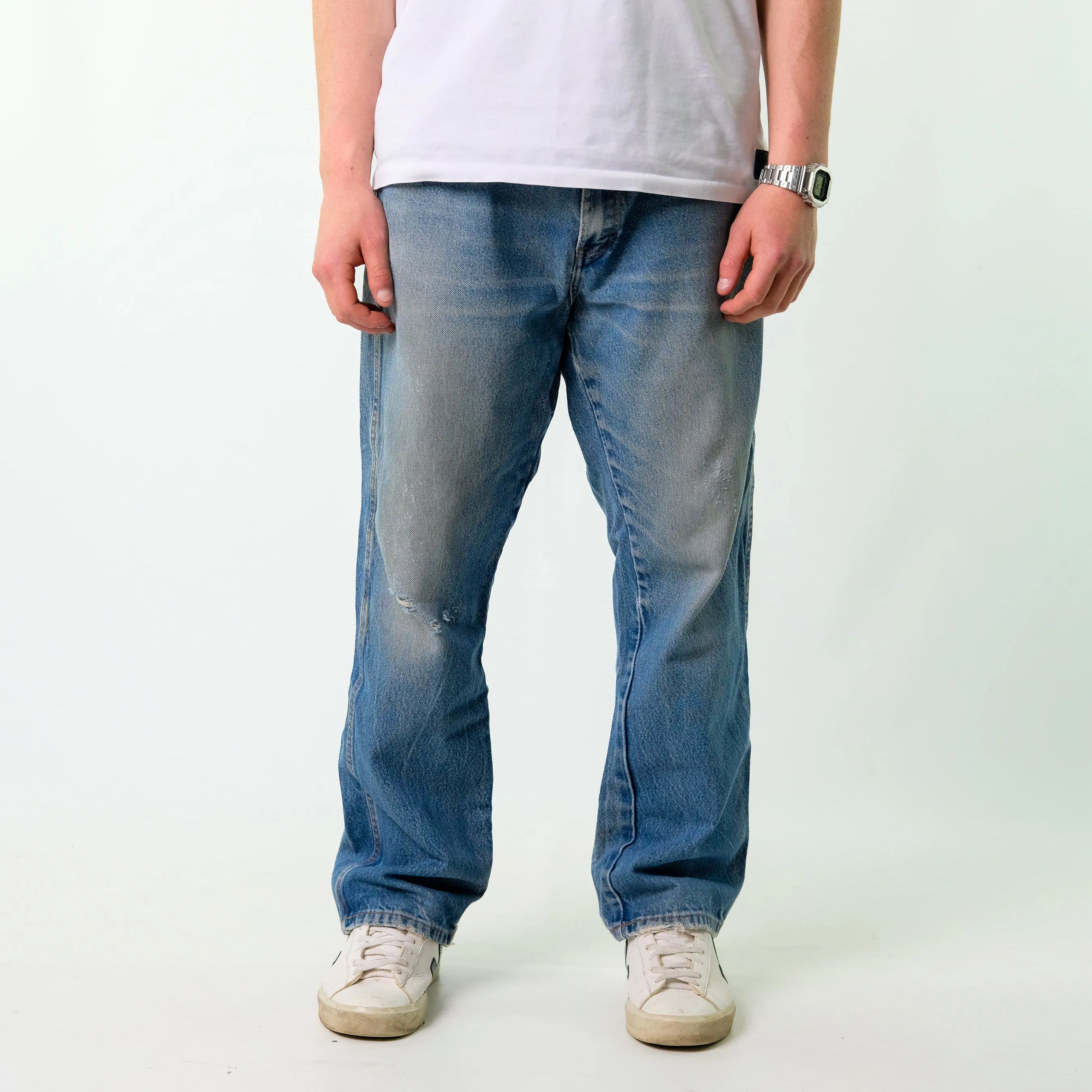 Blue y2ks Dickies Denim Carpenter Jeans Baggy Pants (38x30)