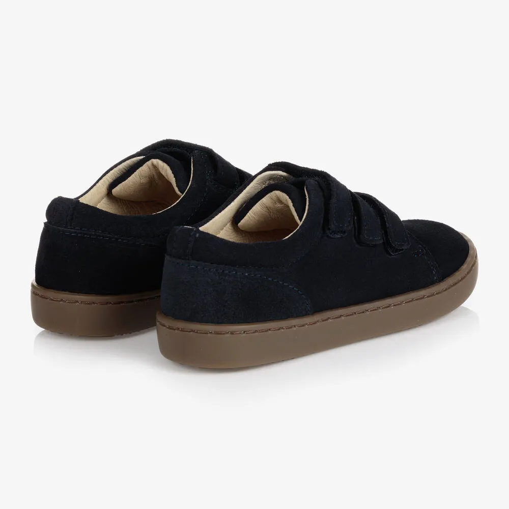 Boys Navy Blue Suede Trainers