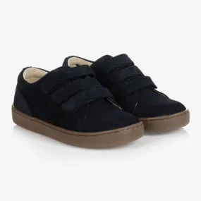 Boys Navy Blue Suede Trainers