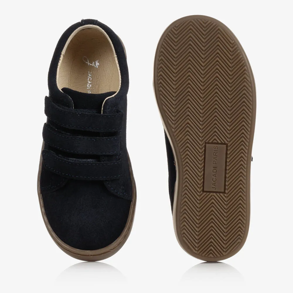 Boys Navy Blue Suede Trainers