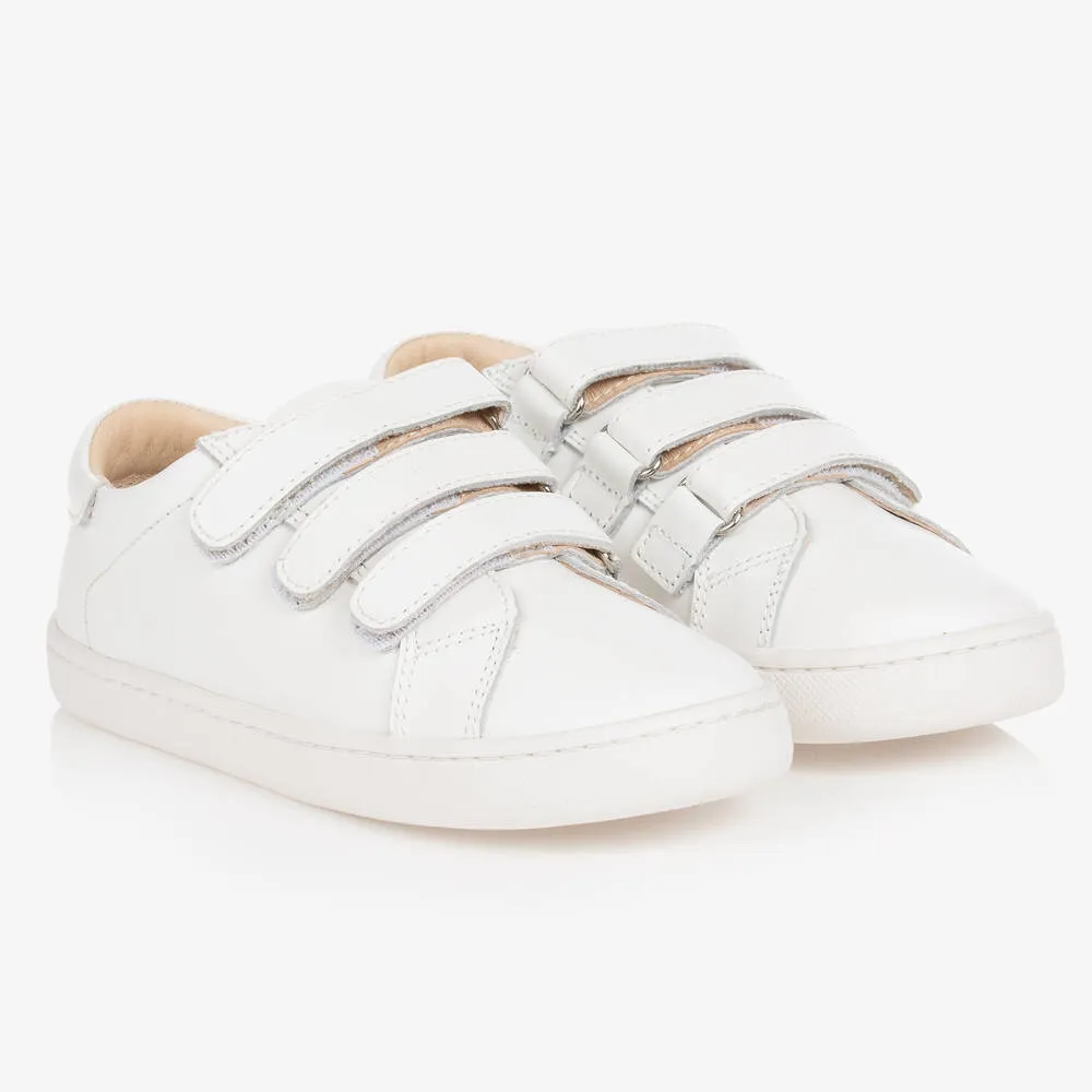 Boys White Leather Trainers 