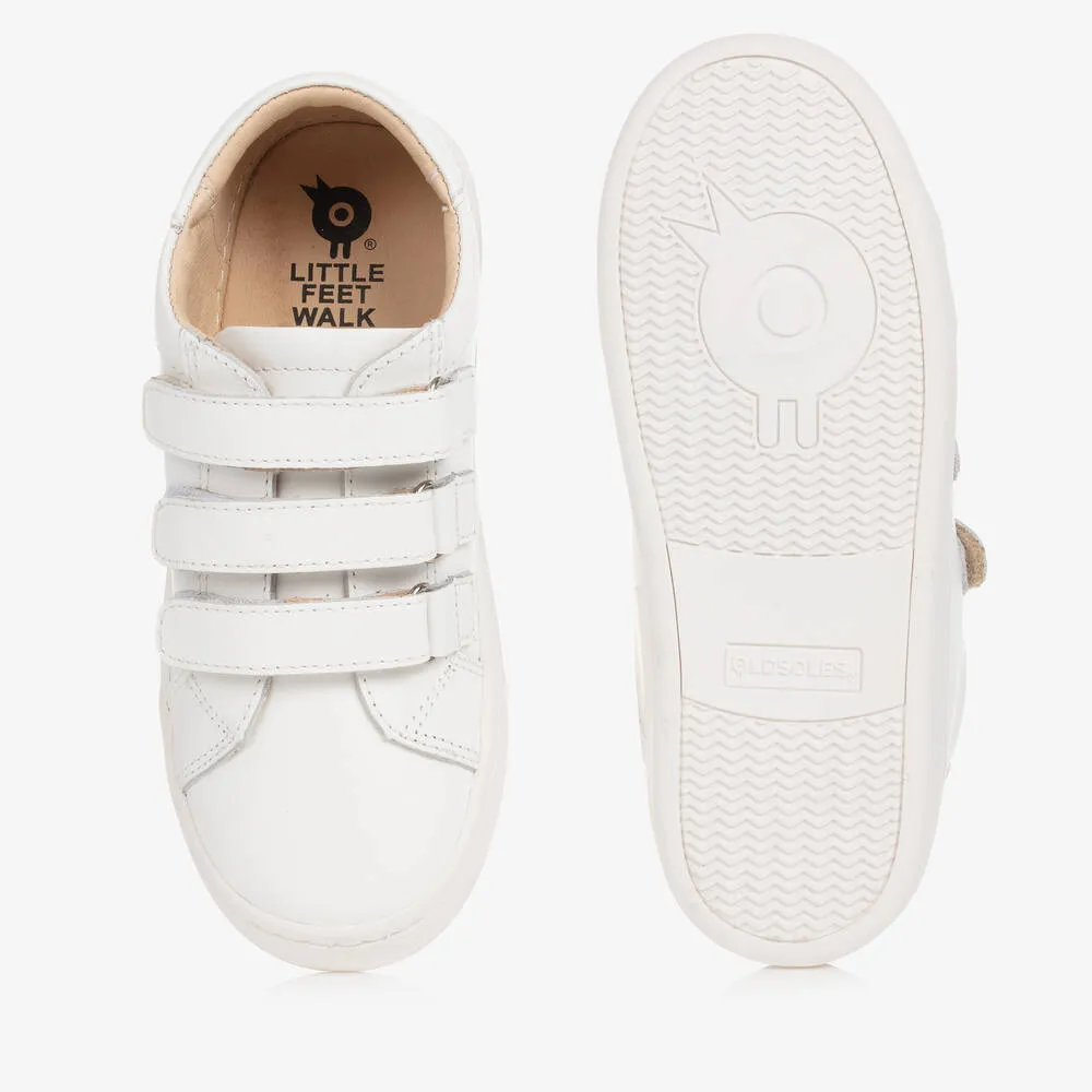 Boys White Leather Trainers 