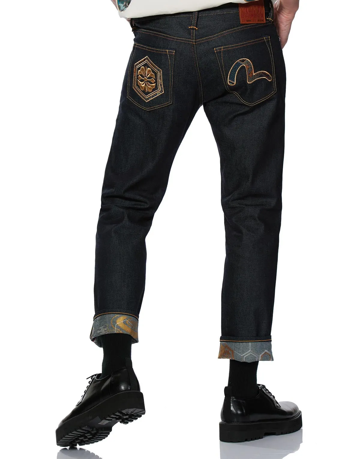 Brocade Kamon and Seagull Appliquéd Slim Straight fit Jeans 2010