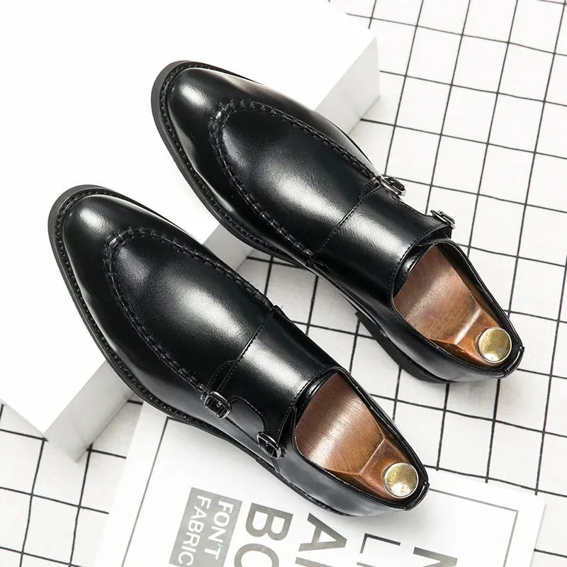 Bronzino Leather Double-monk Strap Shoes