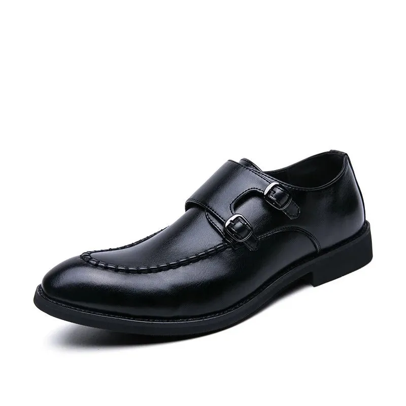 Bronzino Leather Double-monk Strap Shoes