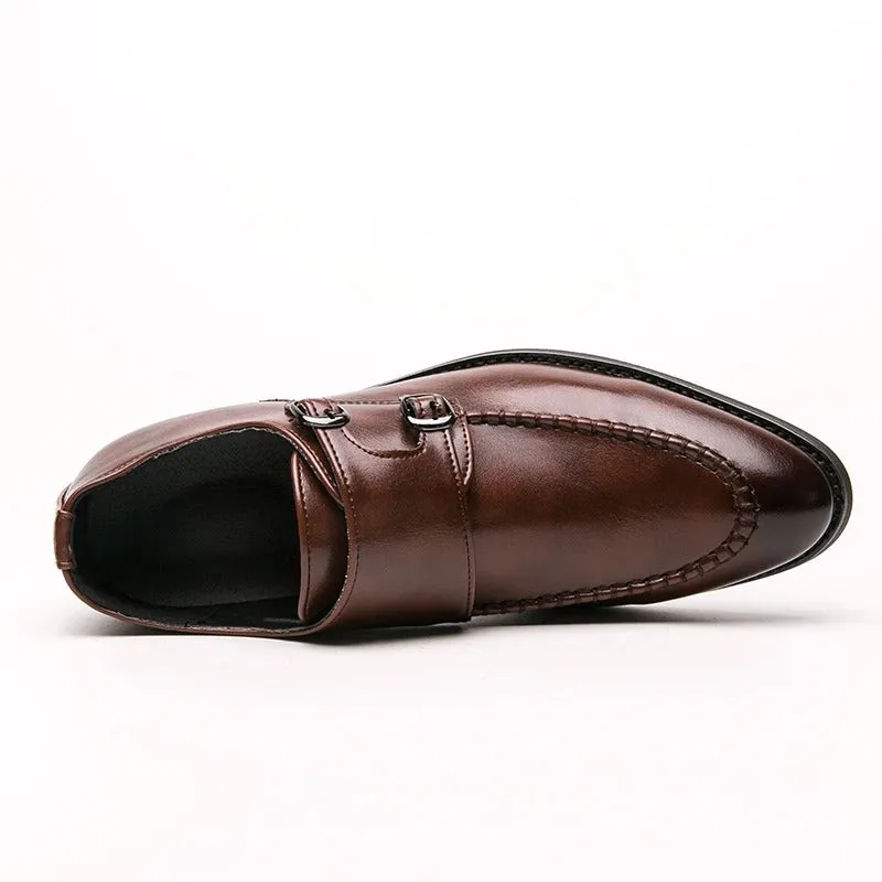 Bronzino Leather Double-monk Strap Shoes