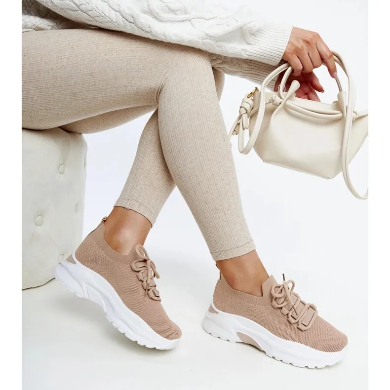 Brown Iveta sports sneakers beige