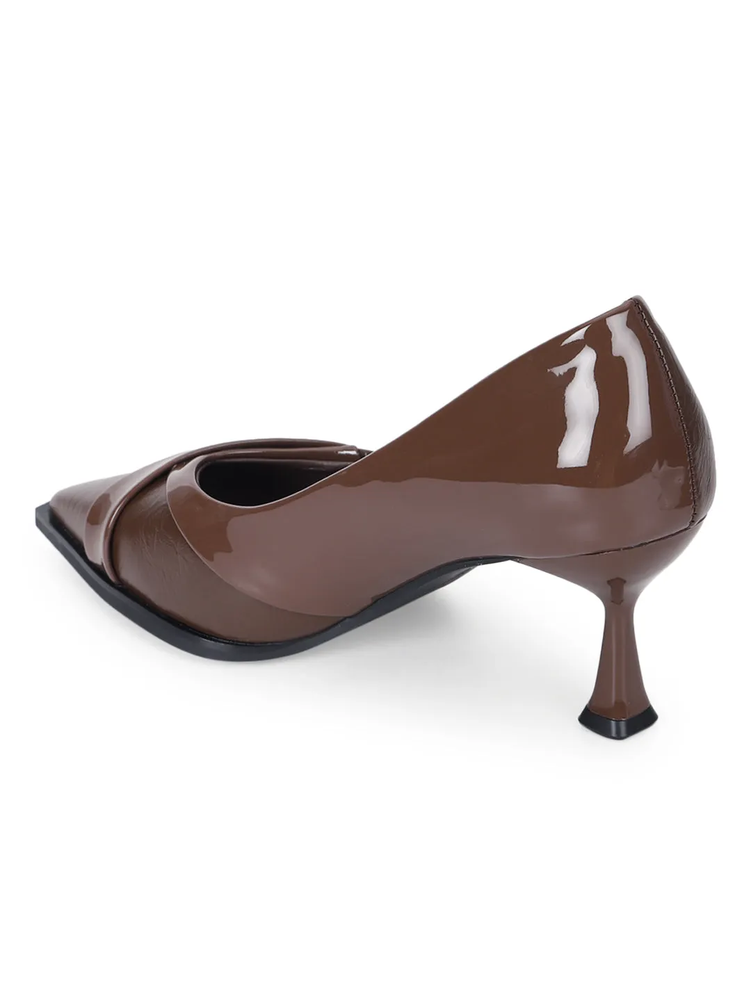 Brown PU Stylish Stiletto Heel Pumps (TC-ML057-BRO)