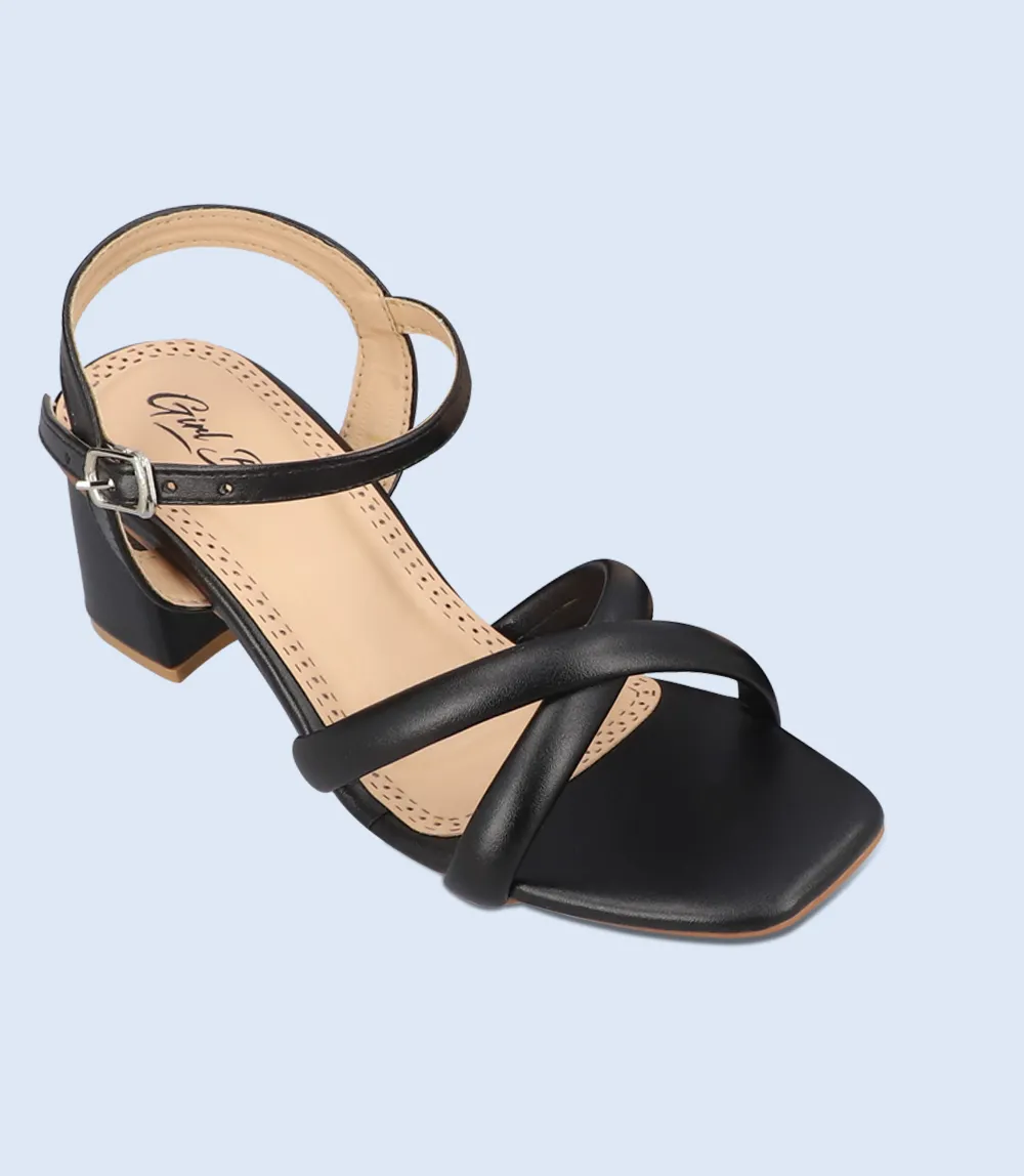 BW9385-Black-Sandal Heel