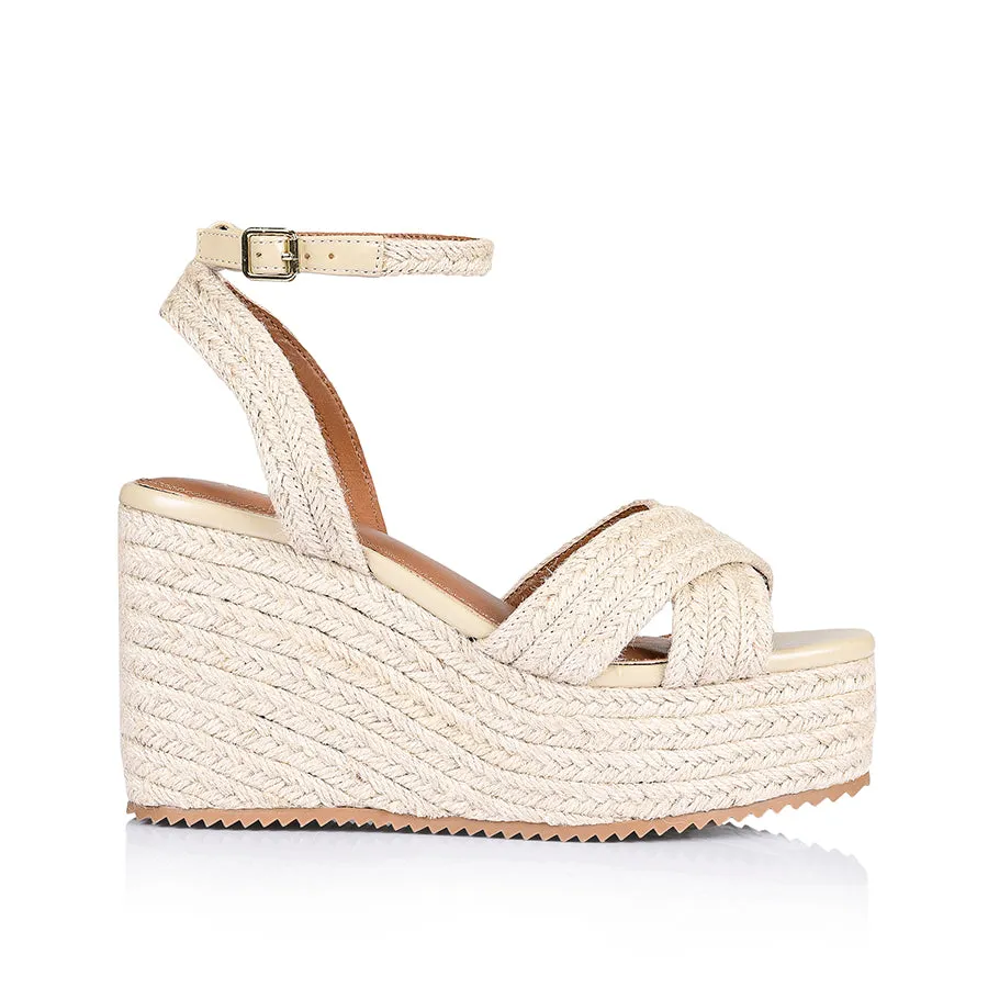 Callie Rope Wedges - Natural Rope