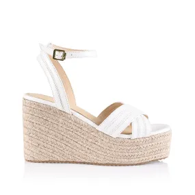 Callie Rope Wedges - White Softee