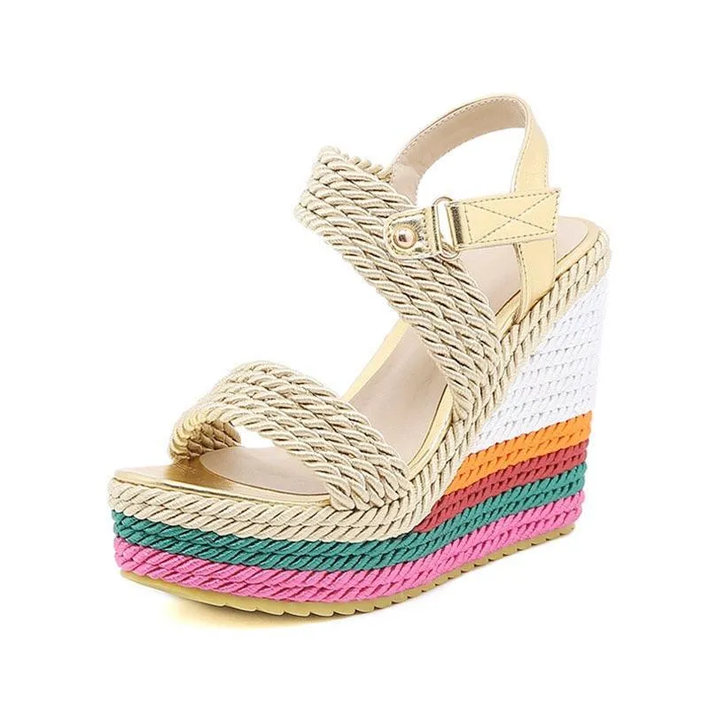 Casual Peep Toe Wedge Shoes