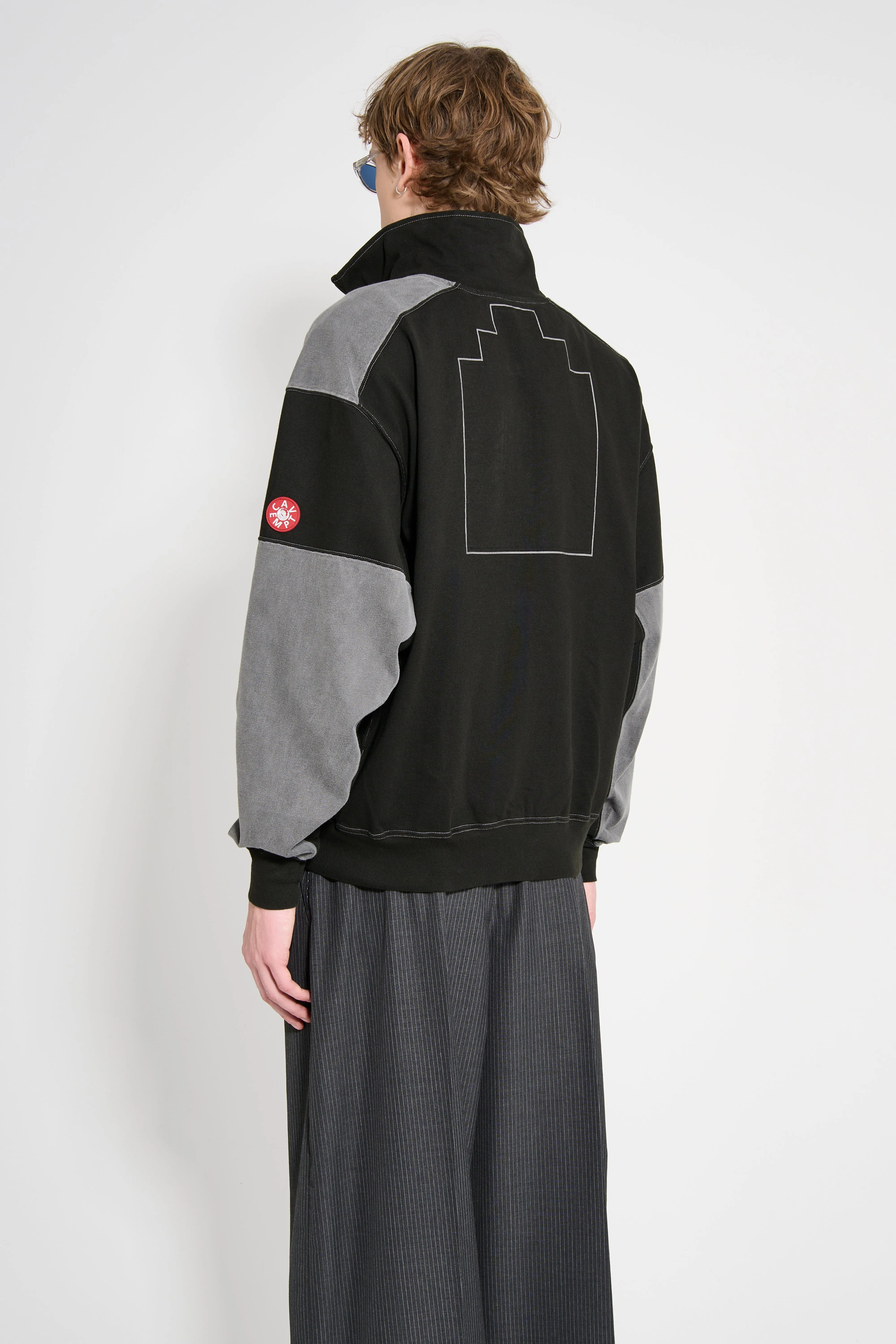 Cav Empt Overdye Paneled Light Zip Sweatshirt Black