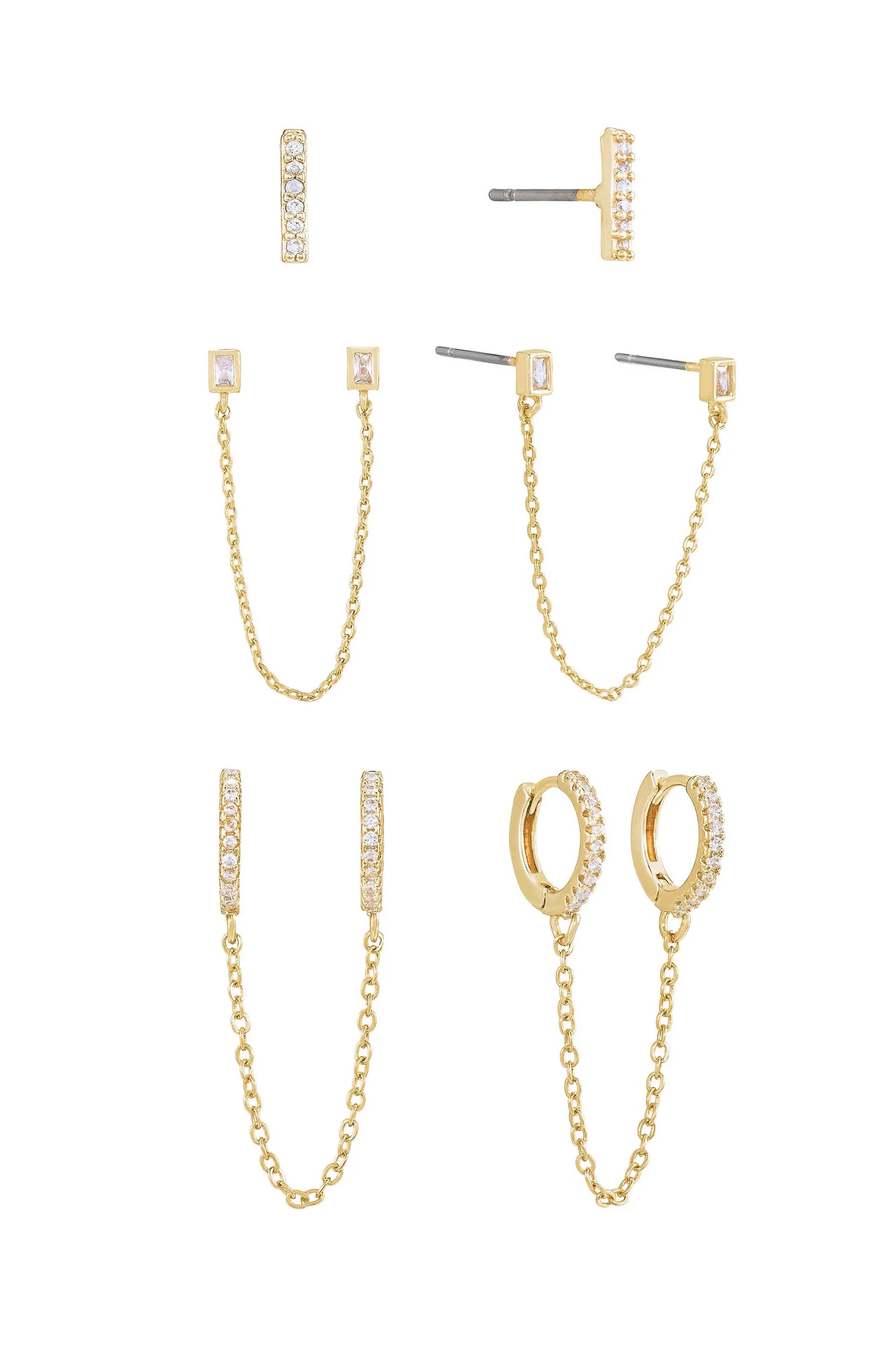 Chain Dangle and Stud Earring Set