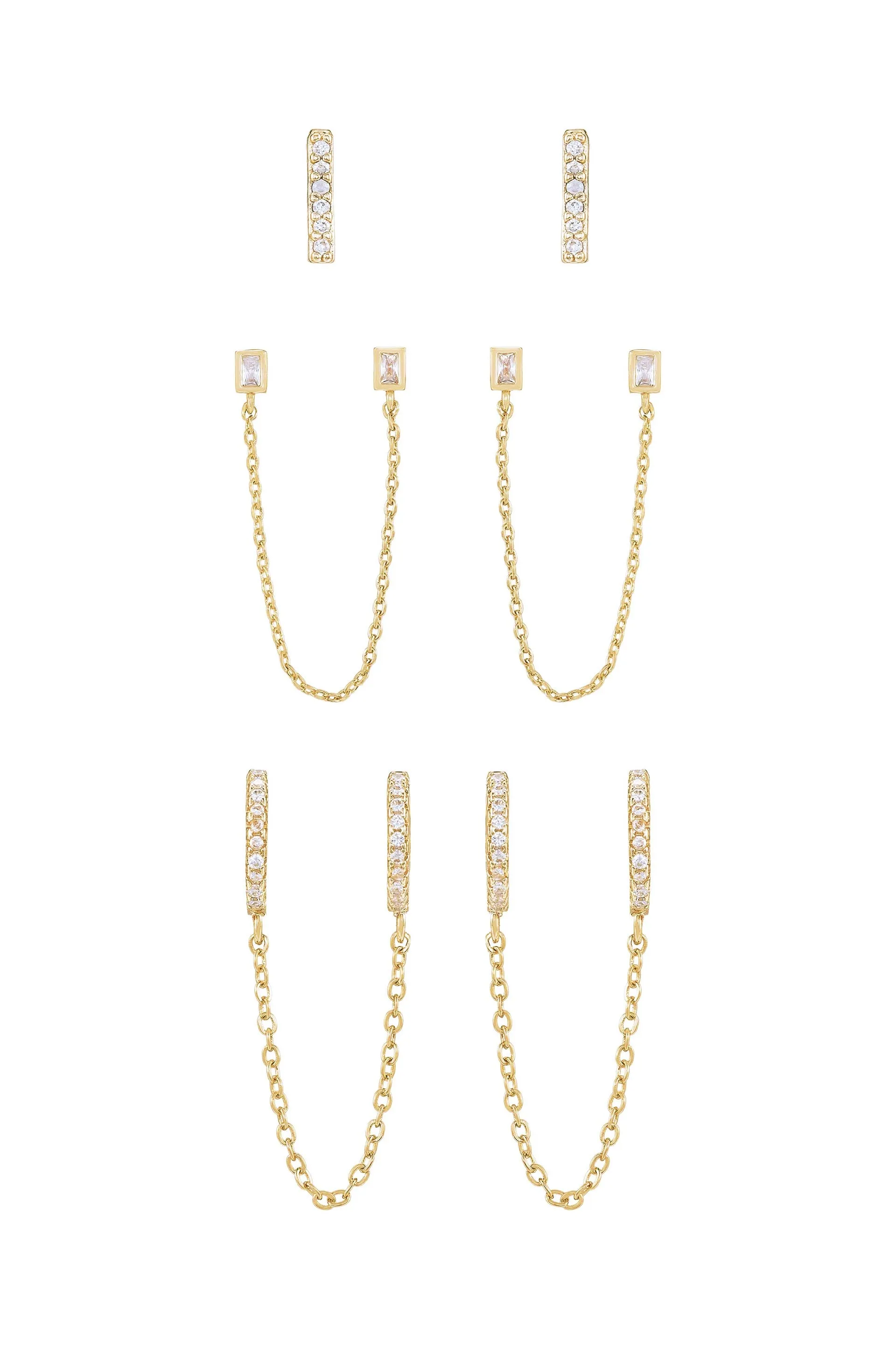 Chain Dangle and Stud Earring Set