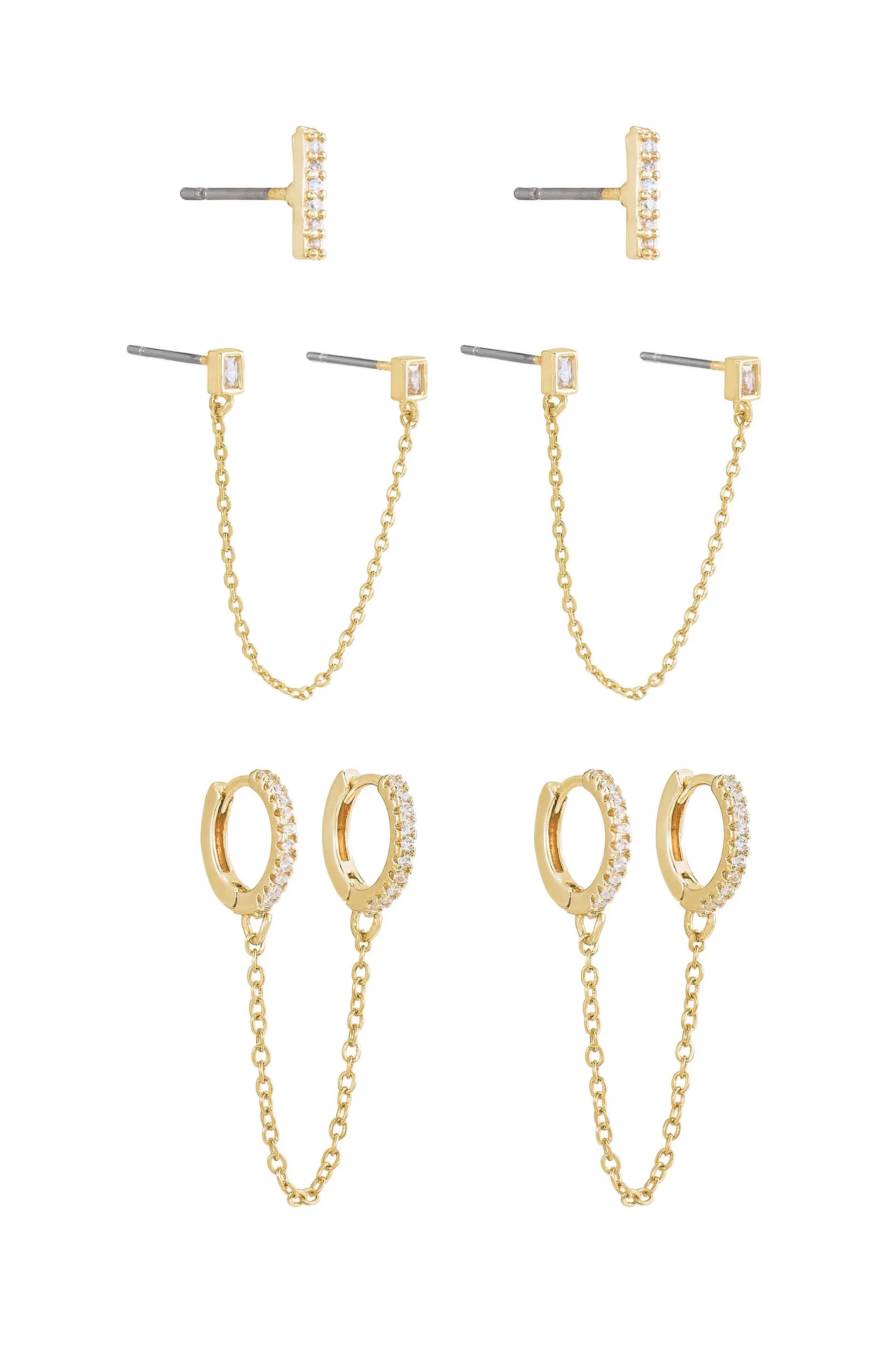 Chain Dangle and Stud Earring Set