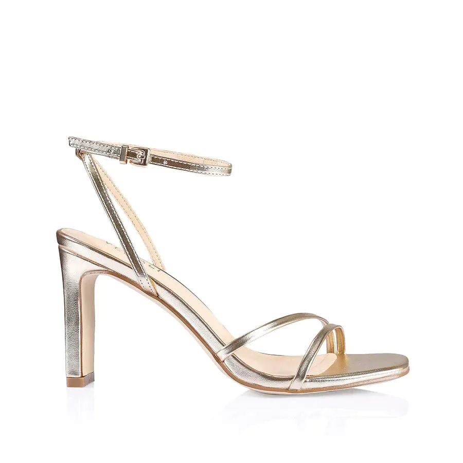 Champagne Strappy Heels - Kimmy Slim