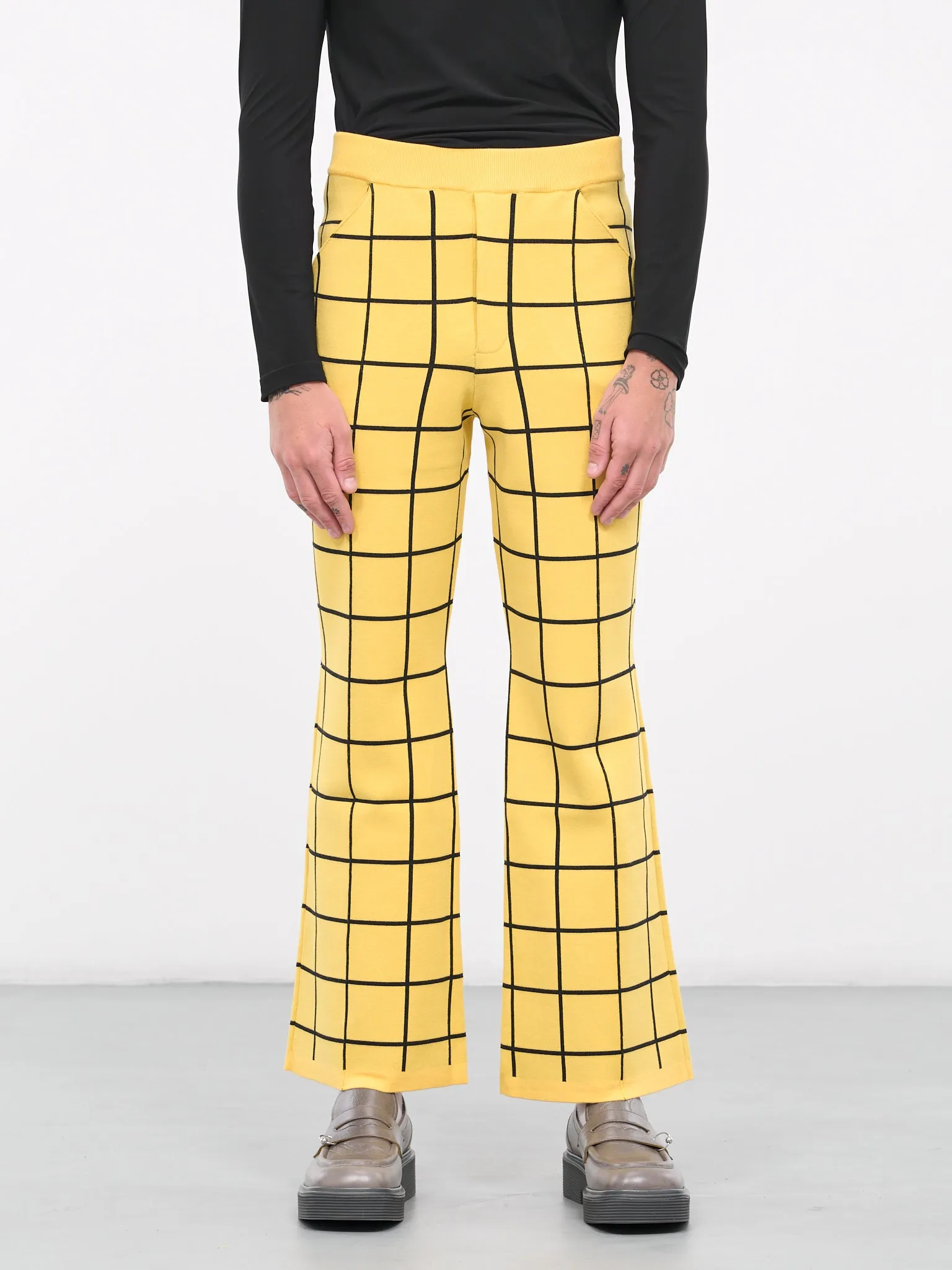 Checked Trousers (PUMG0035Q0-CHY56-YELLOW)