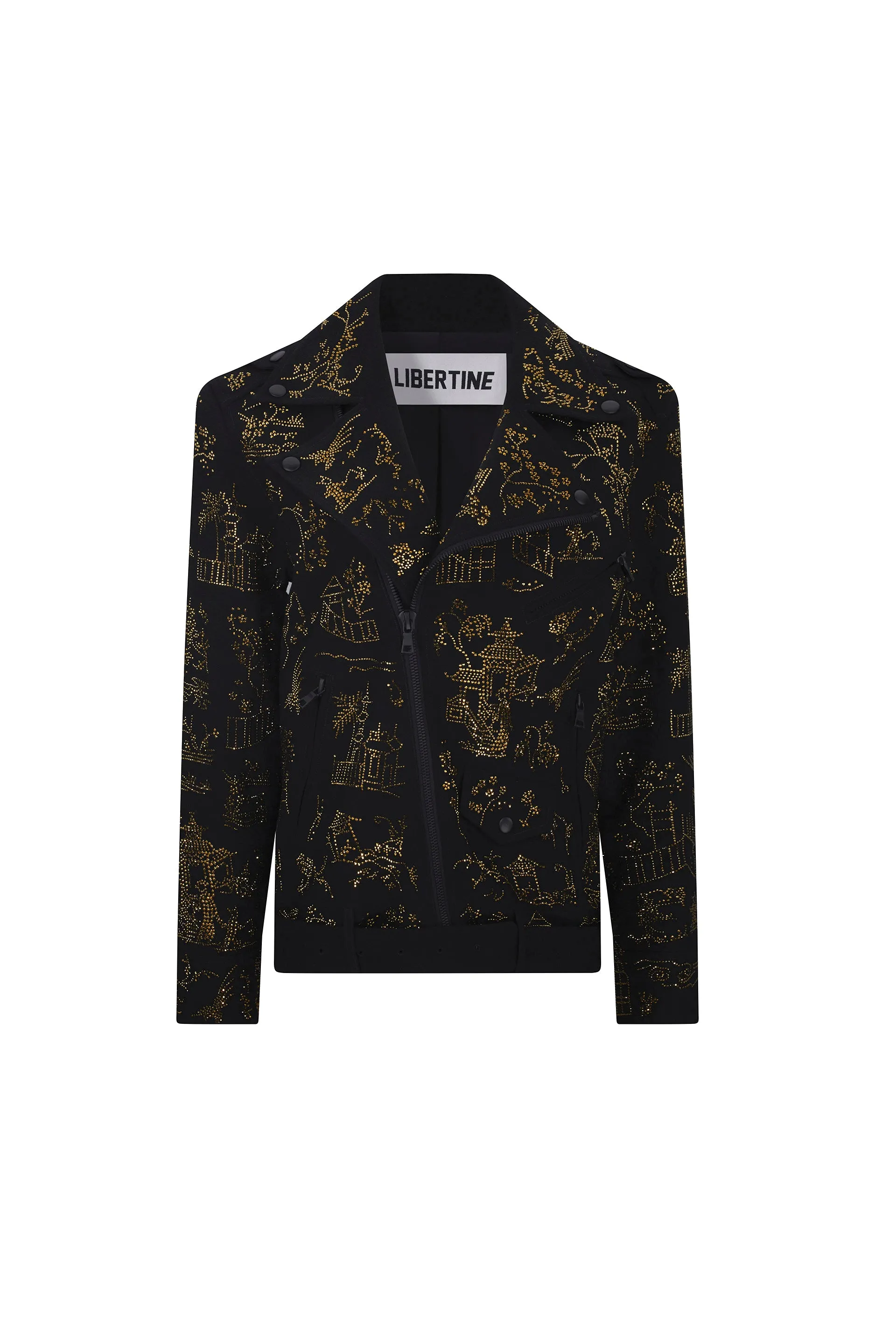 'CHINOISERIE' LONG MOTORCYCLE JACKET