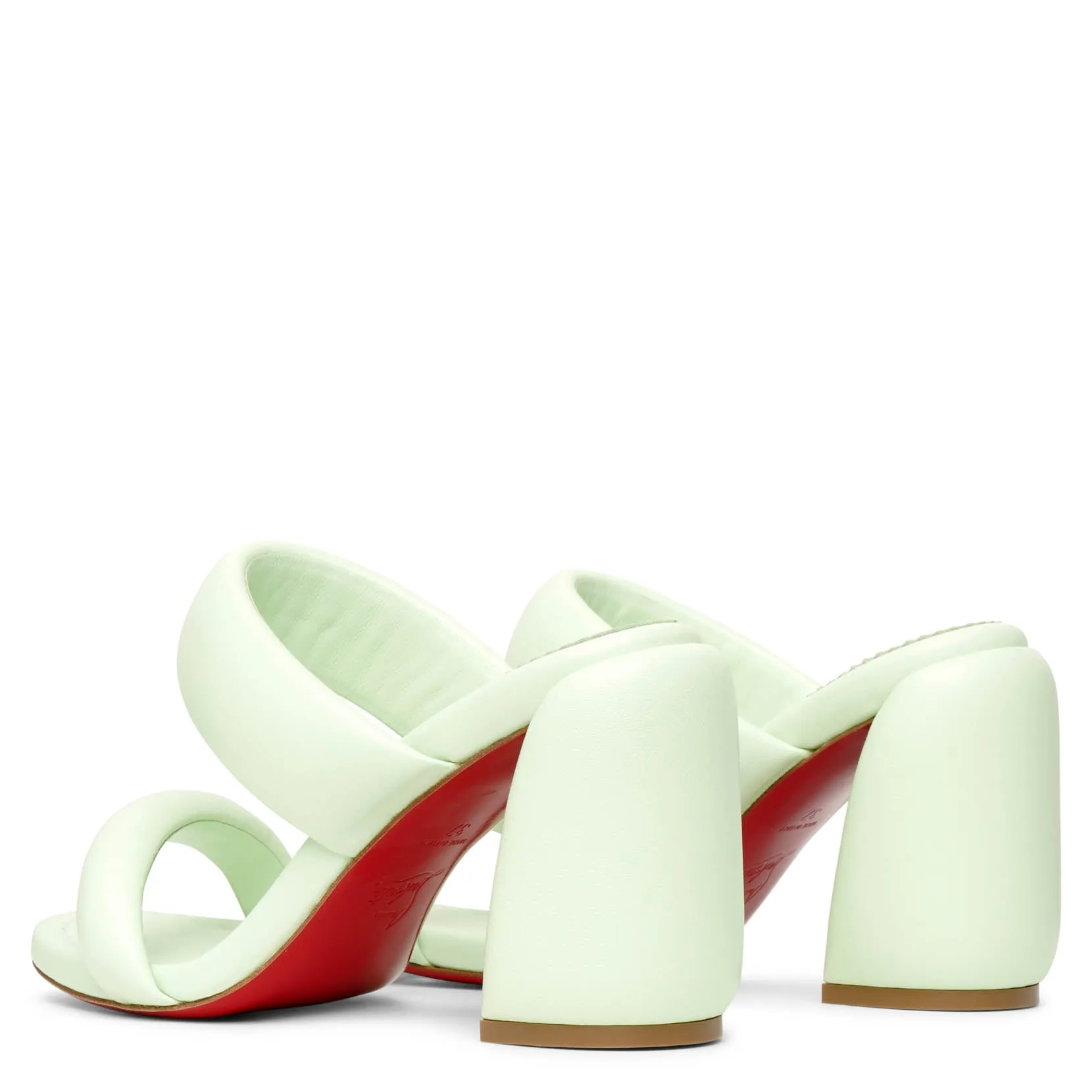 Christian Louboutin Inflama Sab 85 green leather mules