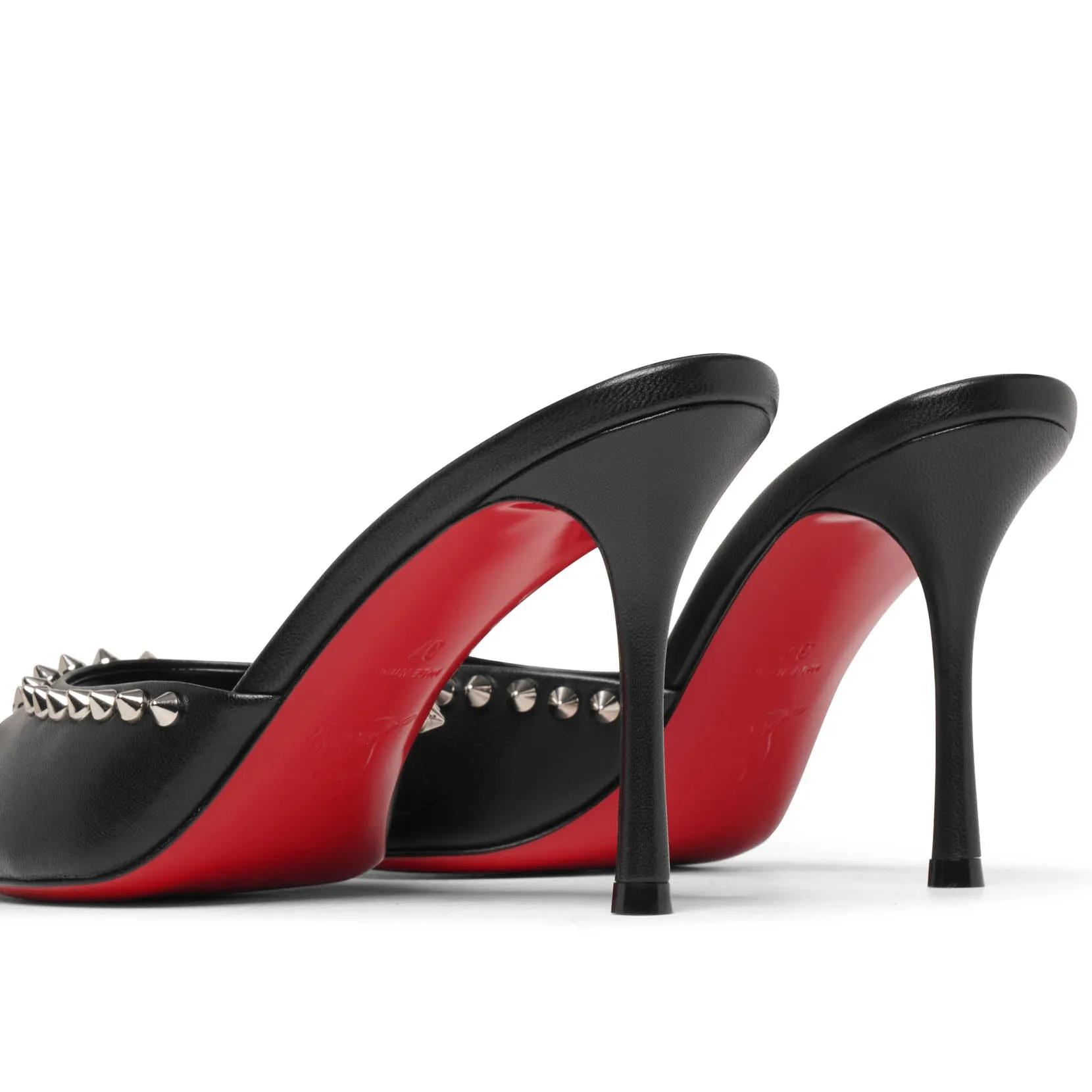 Christian Louboutin Me Dolly 85 black leather spikes mules