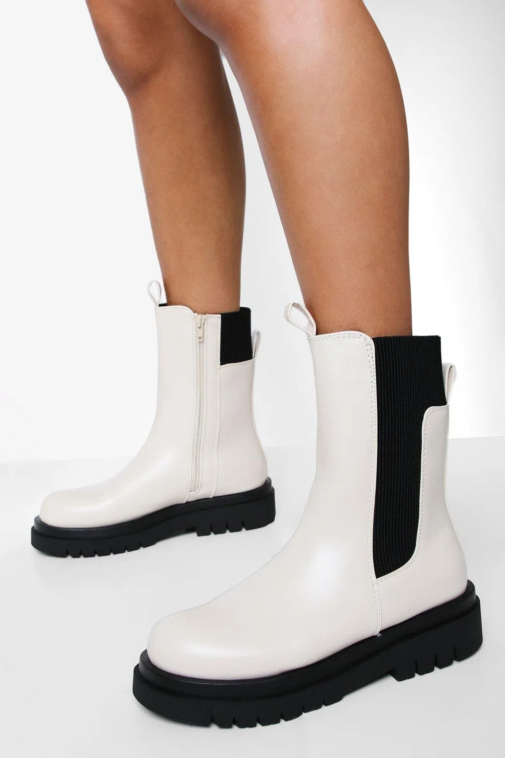 Chunky Front Tab Detail Chelsea Boots