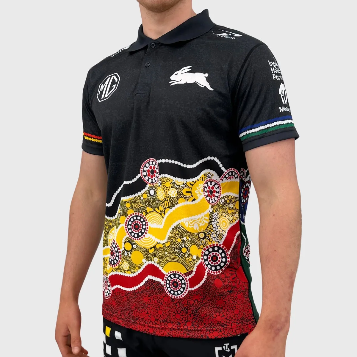 Classic Rabbitohs Men's NRL Indigenous Polo Shirt