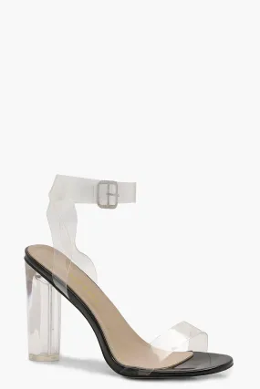 Clear Heel and Strap Block Heels