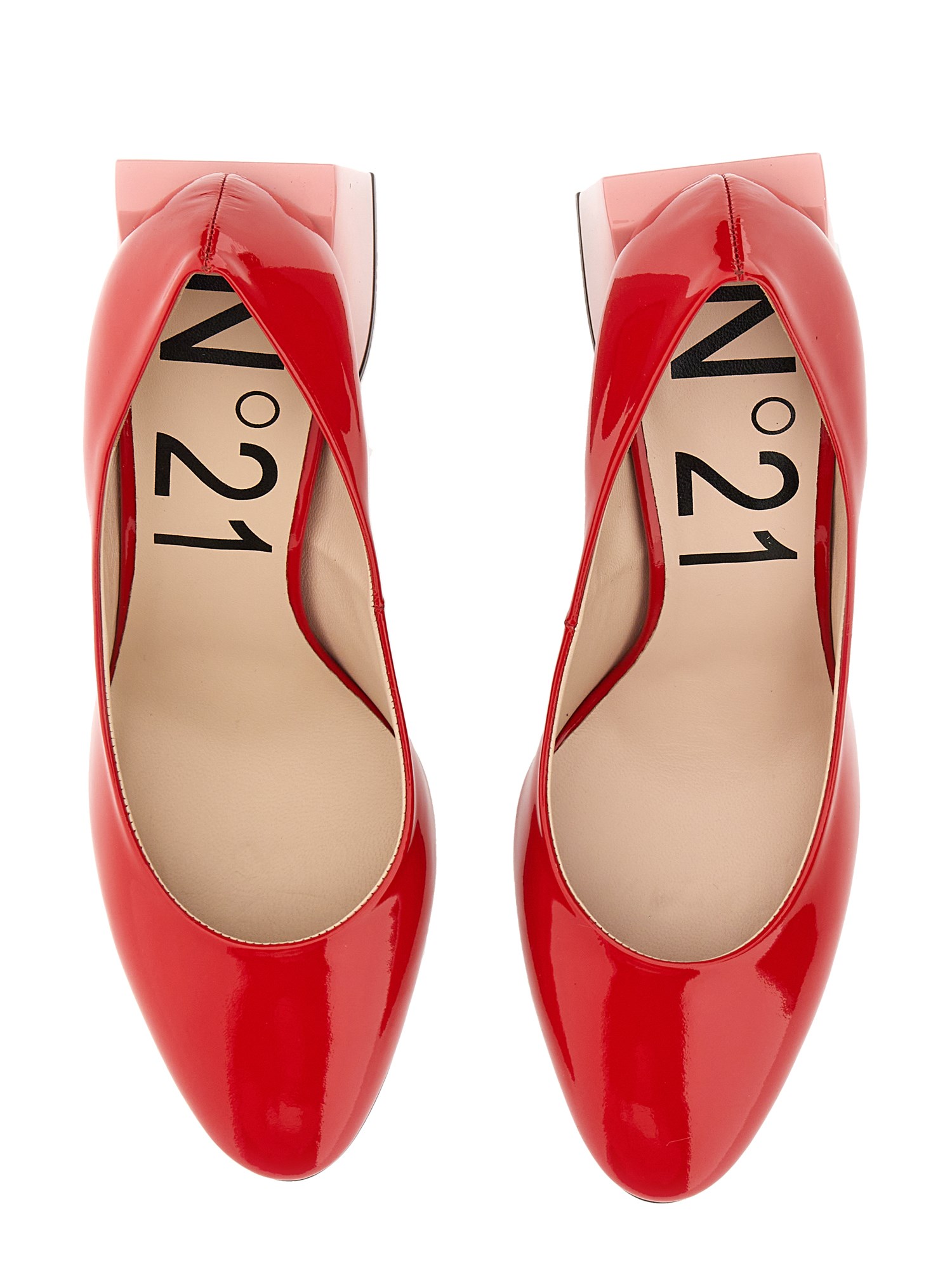 Color-Block Leather Pumps by Number 21