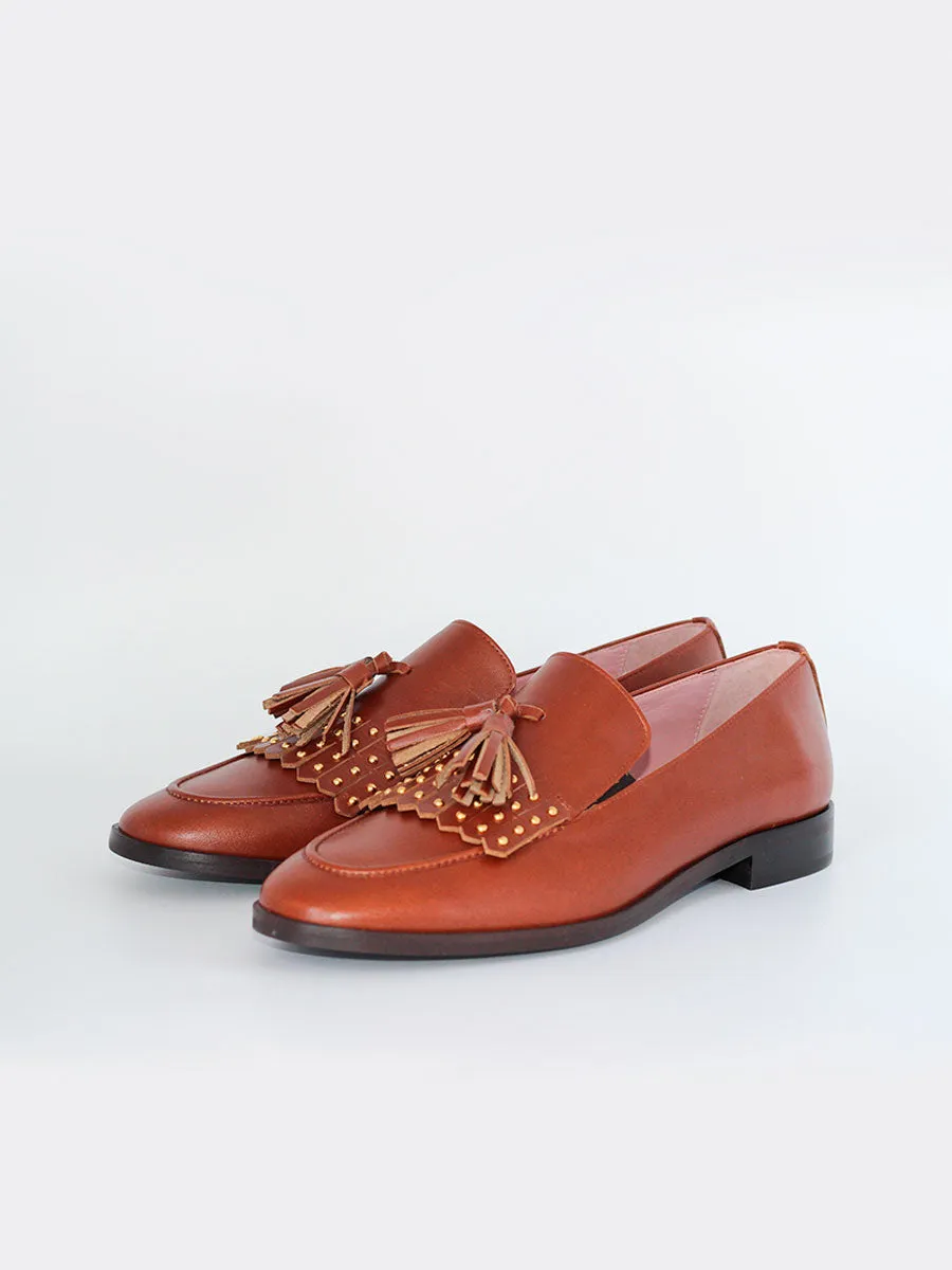 Coyote Leather Messina Moccasins FBT in Tan Color