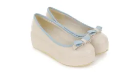 Cream Bow Ballerina Flats