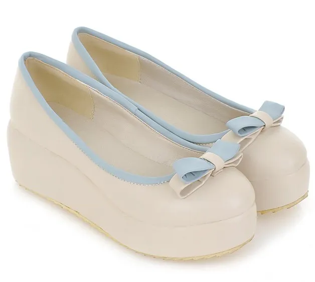 Cream Bow Ballerina Flats