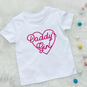 Daddy's Girl With Heart Girls T Shirt