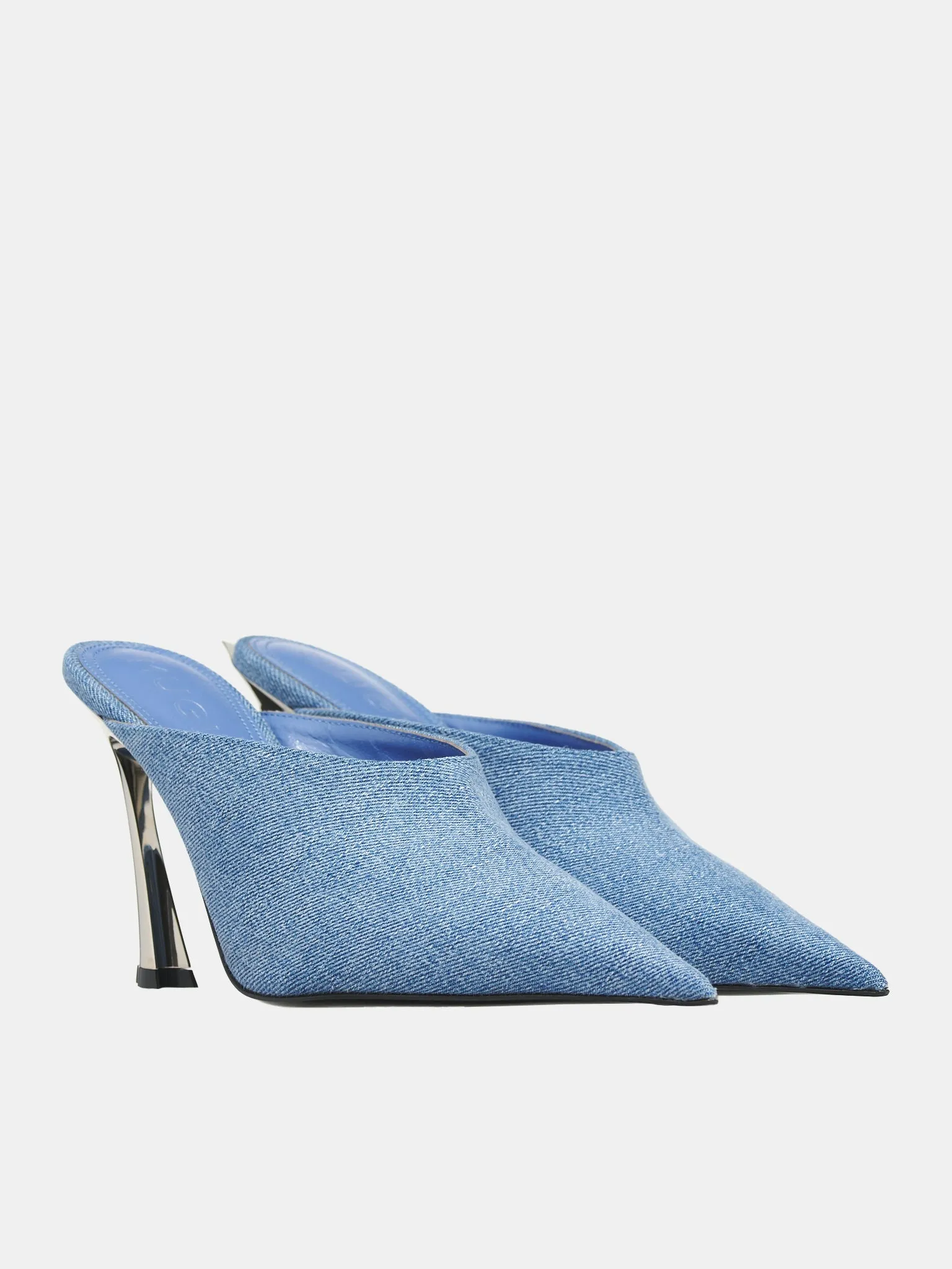 Denim Fang 95 Mules (SC017-CX027-MULE-DENIM-CHROME)