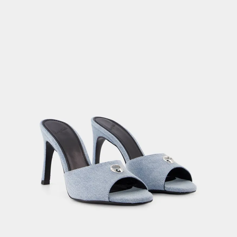 Denim Logo Mules - Coperni - Blue - Canvas