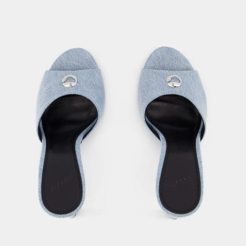 Denim Logo Mules - Coperni - Blue - Canvas