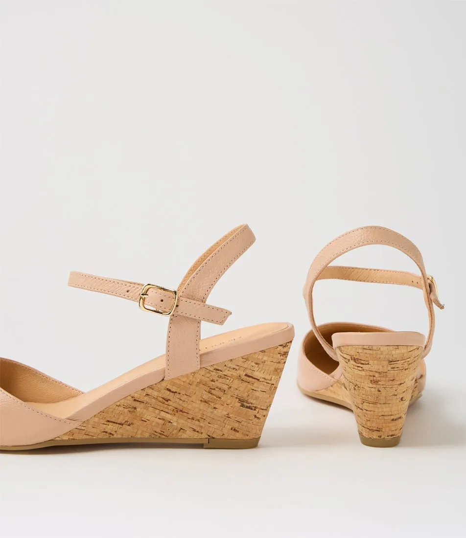 DIANA FERRARI Leisal Dark Nude Cork Leather Heels