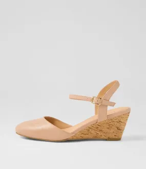 DIANA FERRARI Leisal Dark Nude Cork Leather Heels