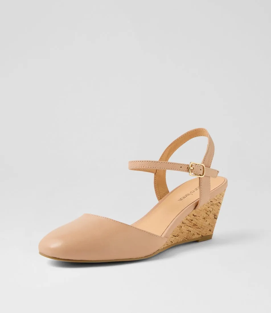 DIANA FERRARI Leisal Dark Nude Cork Leather Heels