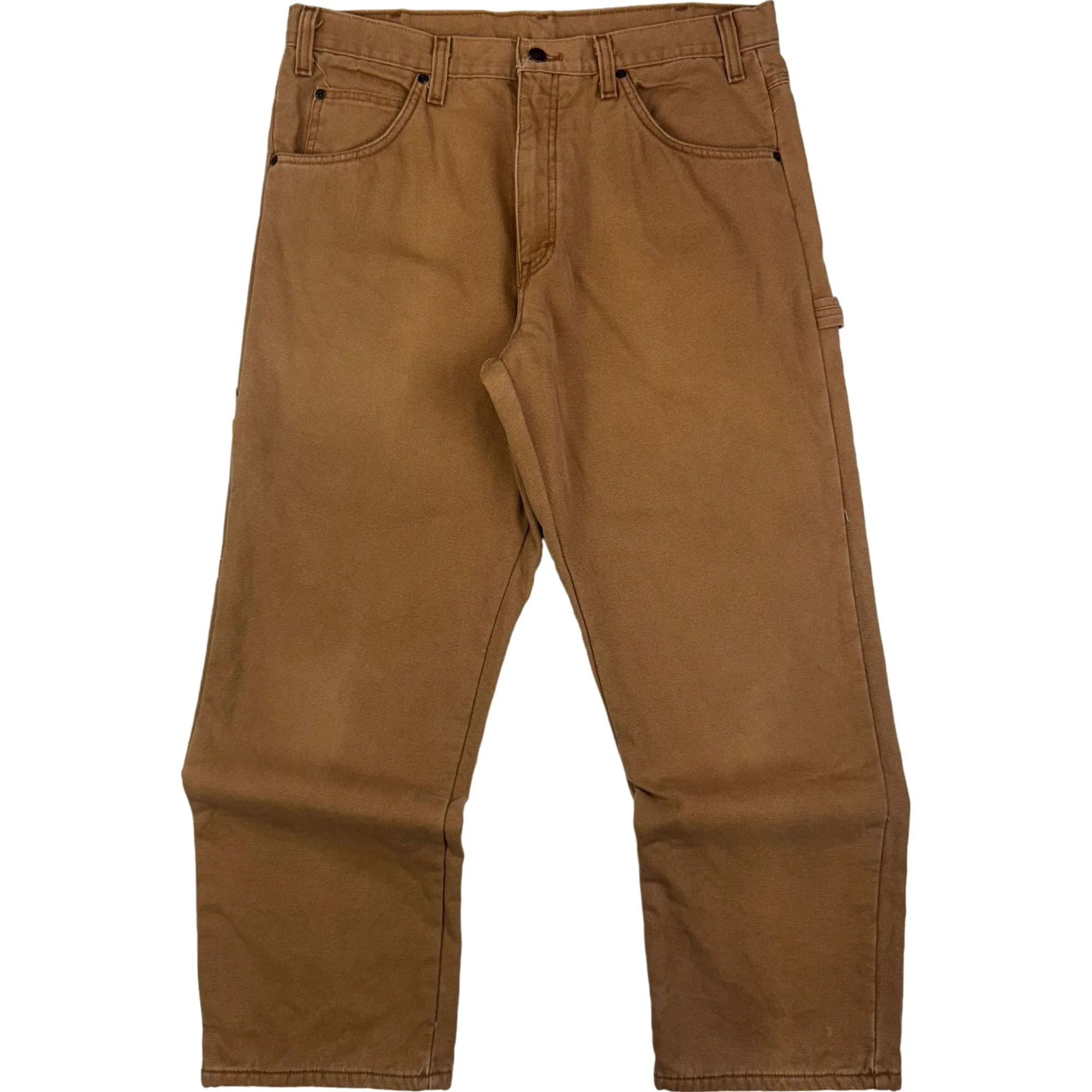 Dickies Fleece Lined Carpenter Workwear Trousers Brown