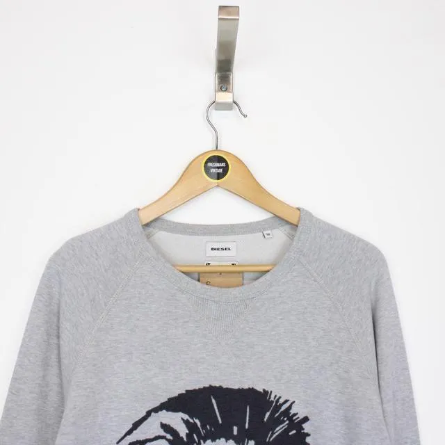 Diesel Grey and Black Crew Neck Sweatshirt Jumper