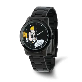 Disney Mickey Mouse Watch - Adult Black IP-plated - Large Size