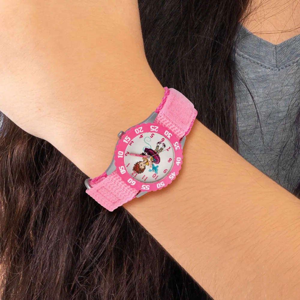 Disney Girls Kids Fancy Nancy Pink Nylon Band Time Teaching Watch