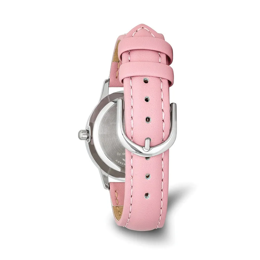 Minnie Mouse Pink Leather Band Time Teacher Watch - Disney Girls